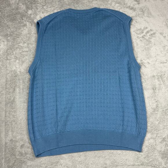 Lyle & Scott Sweater Vest Lot Mens L Blue Navy Excellent Cotton V-Neck Knit - Picture 5 of 15